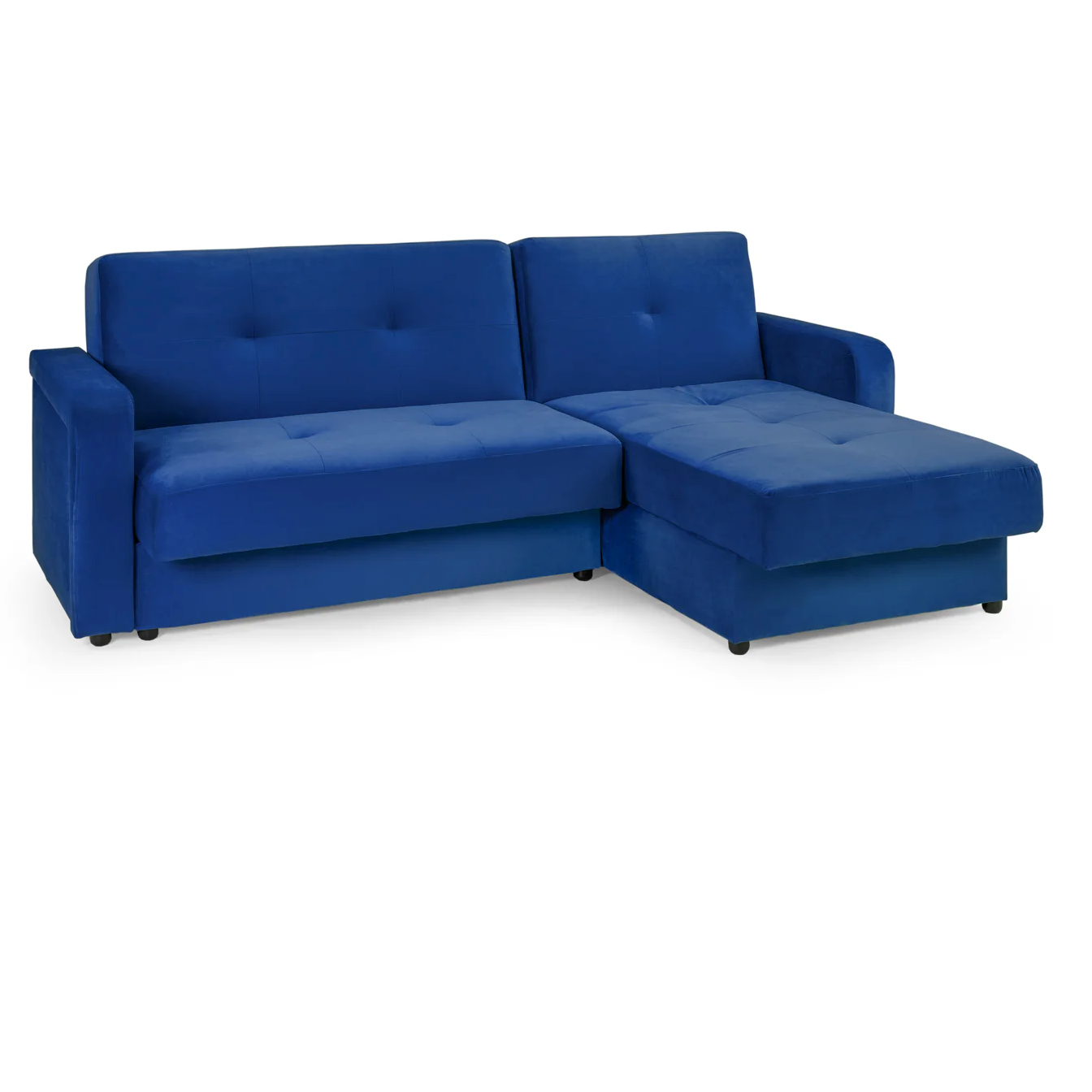 Destiny Corner Sofa Bed with Storage Navy Blue Velvet Fabric