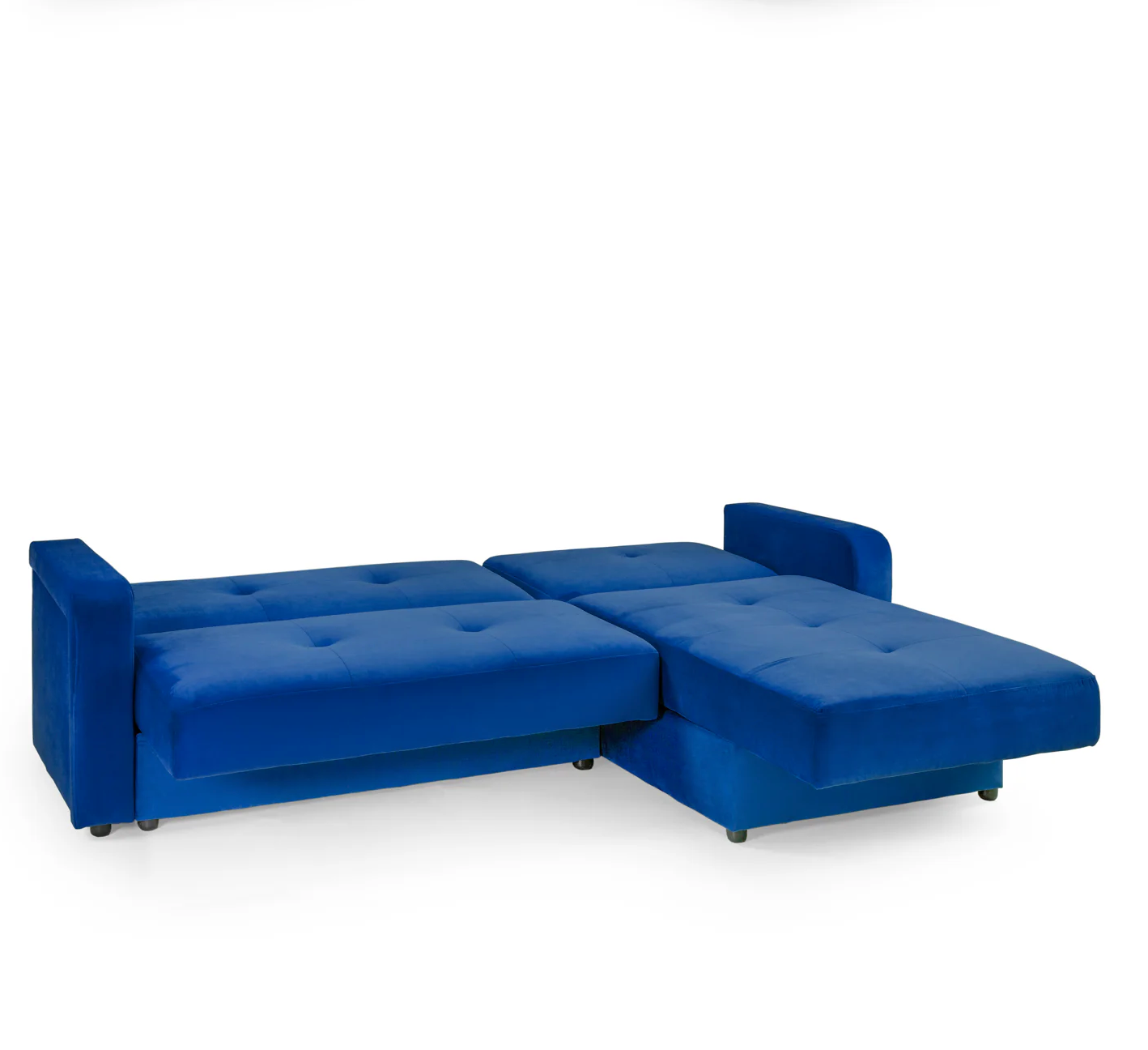Destiny Corner Sofa Bed with Storage Navy Blue Velvet Fabric