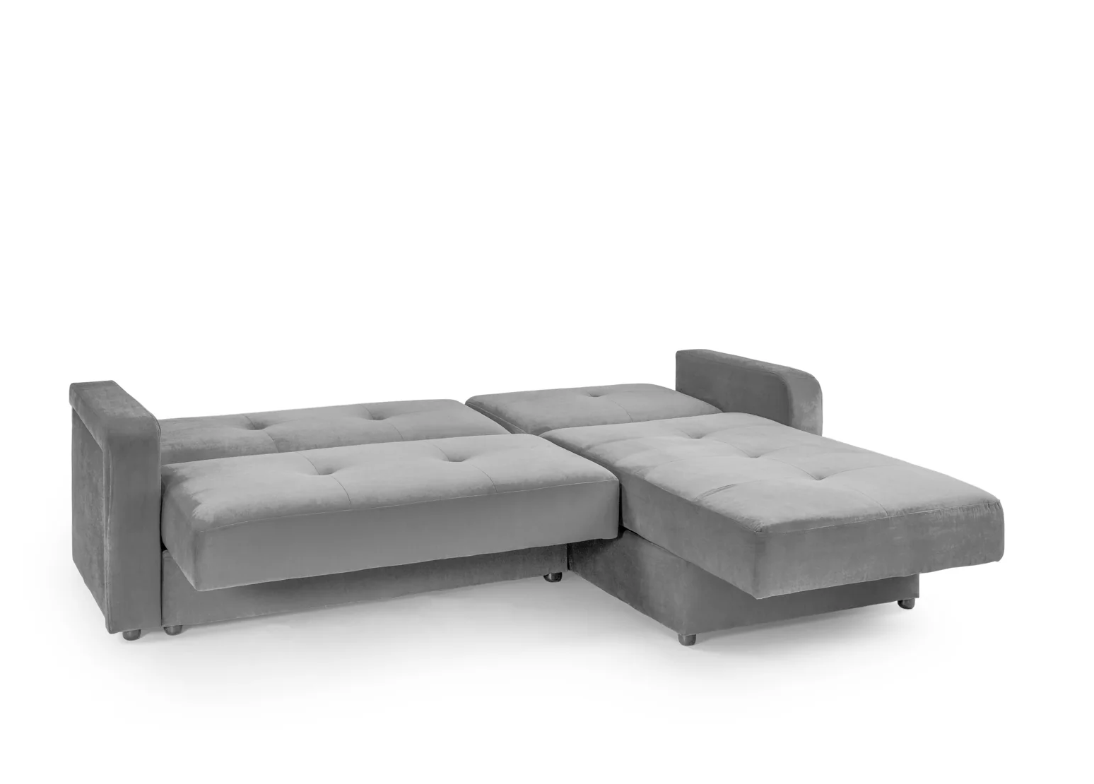 Destiny Corner Sofa Bed with Storage Grey Velvet Fabric