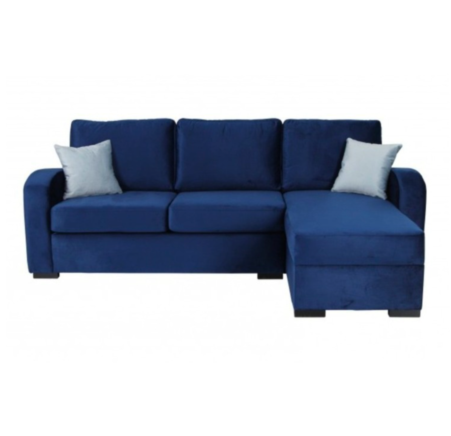 Lenley's  Right Hand Corner Sofa Bed With Storage Navy Blue Velvet