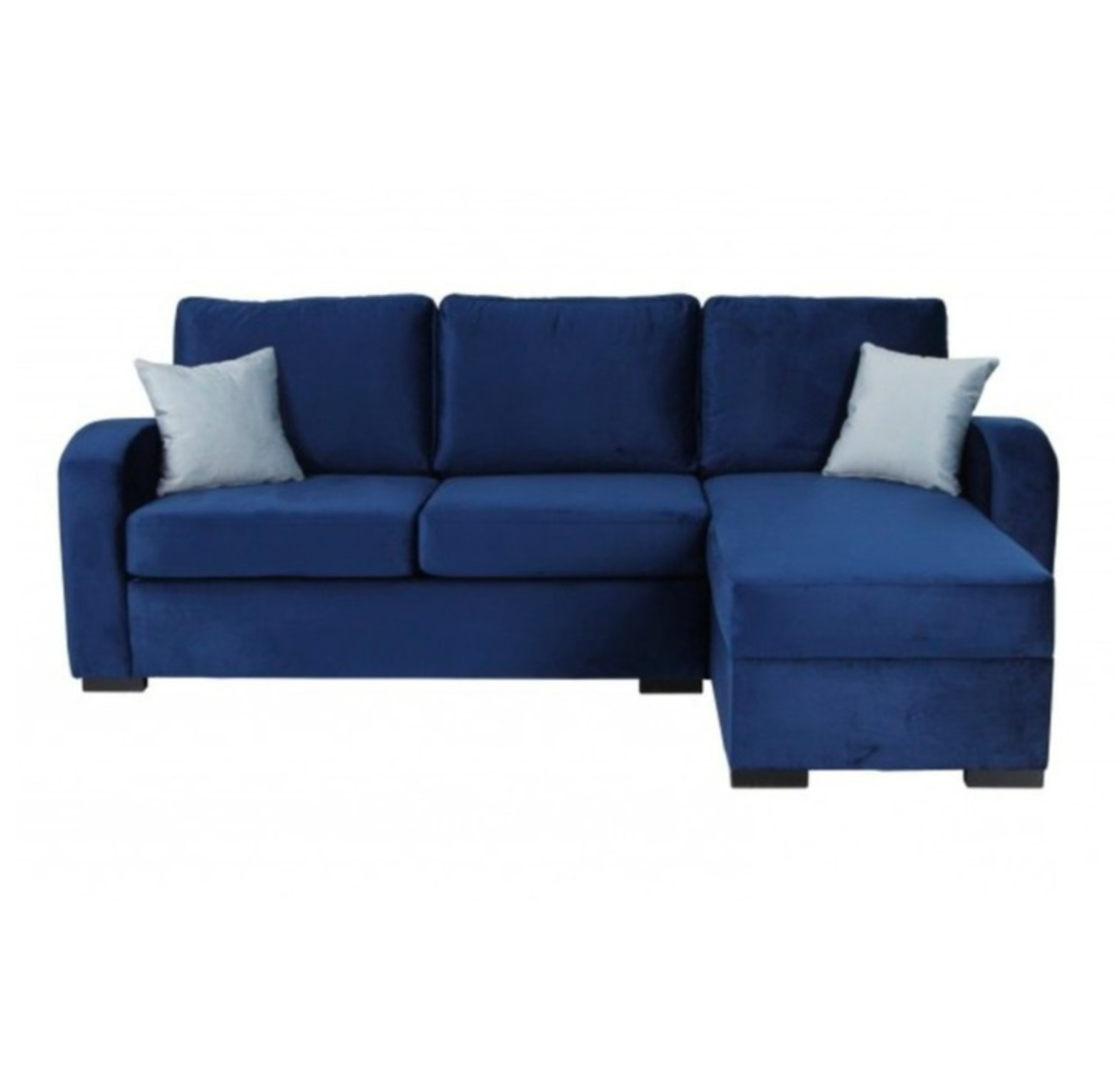 Lola  Right Hand Corner Sofa Bed With Storage Navy Blue Velvet