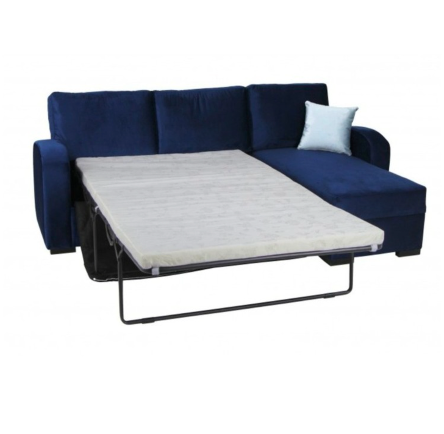 Lenley's  Right Hand Corner Sofa Bed With Storage Navy Blue Velvet