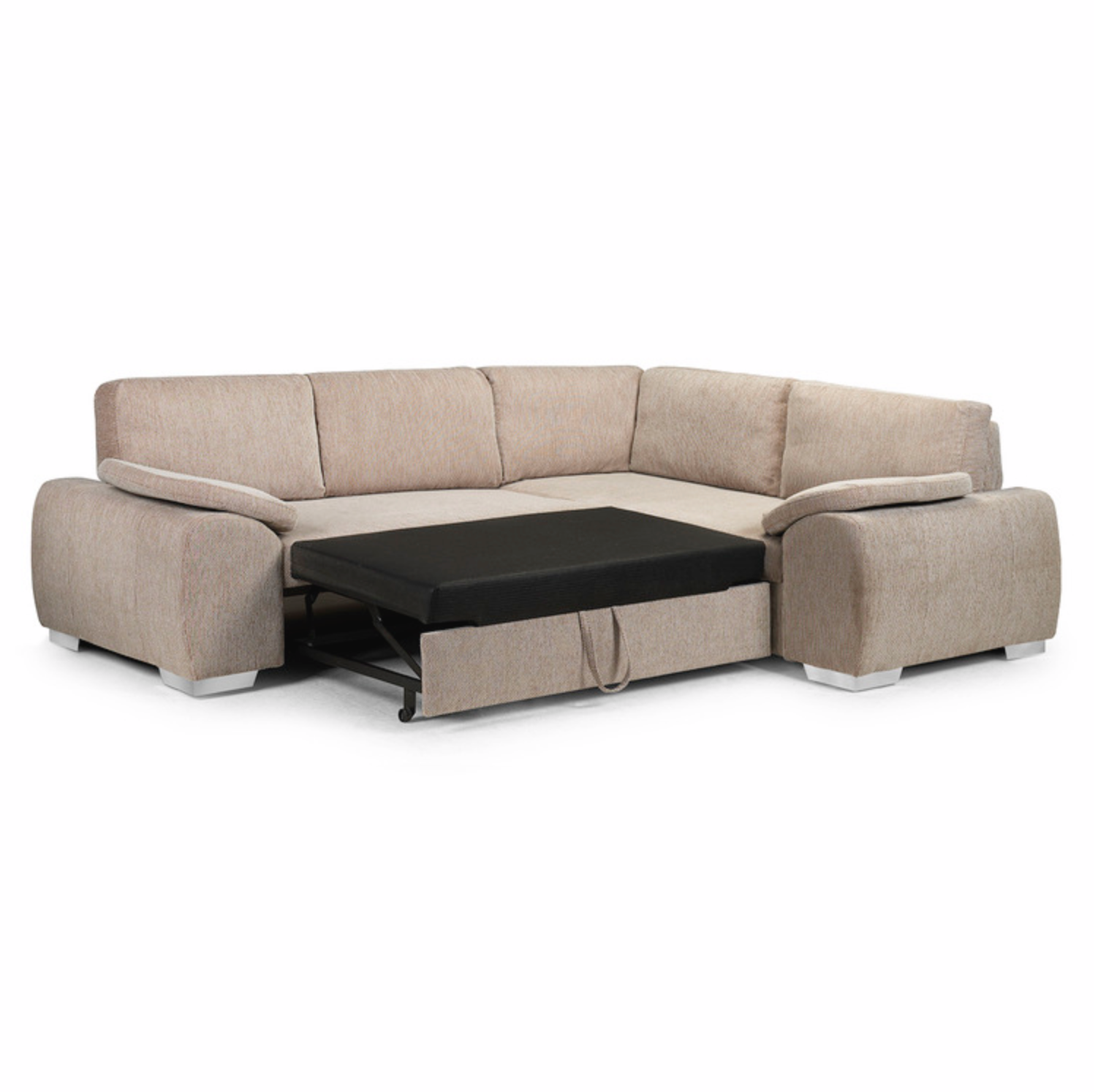 Sussex Right Hand Sofa Bed-Storage Beige Fabric