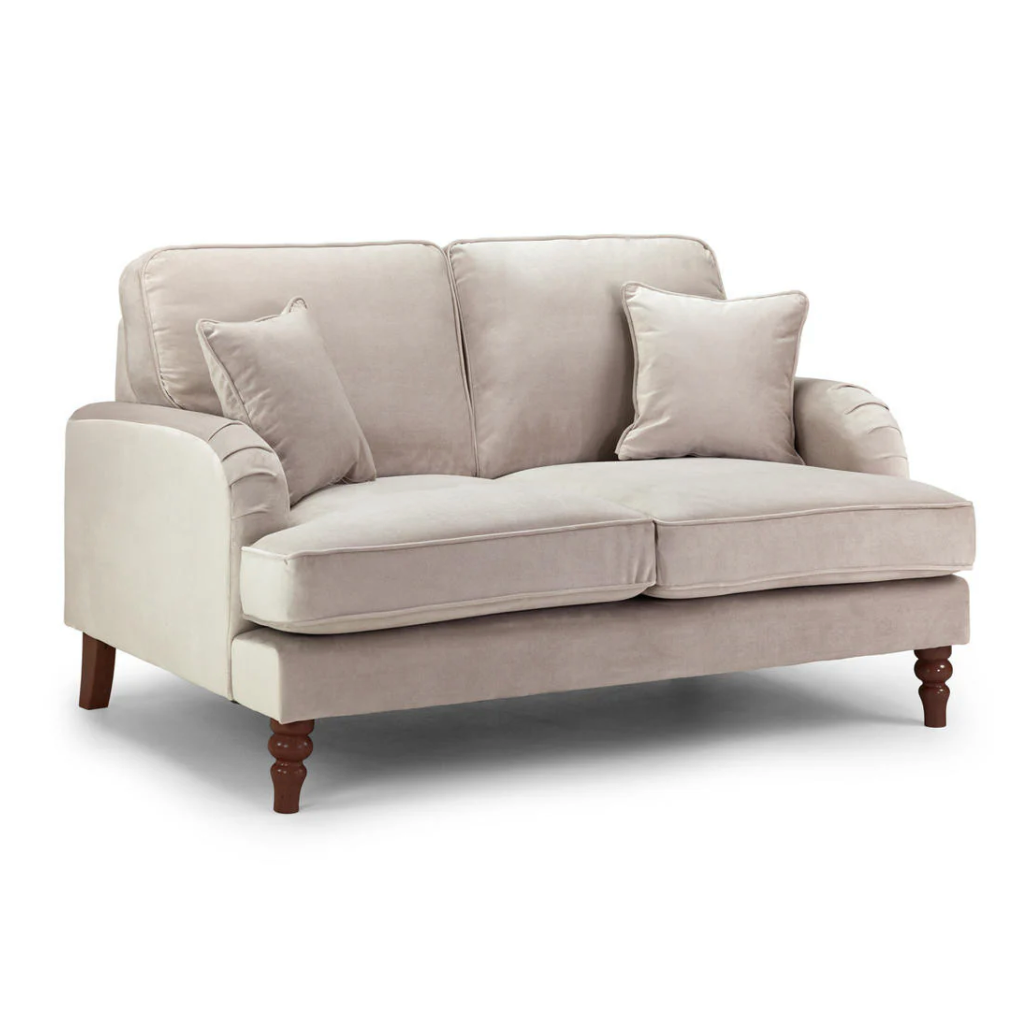 York 2 Seater Fabric Sofa Putty Velvet