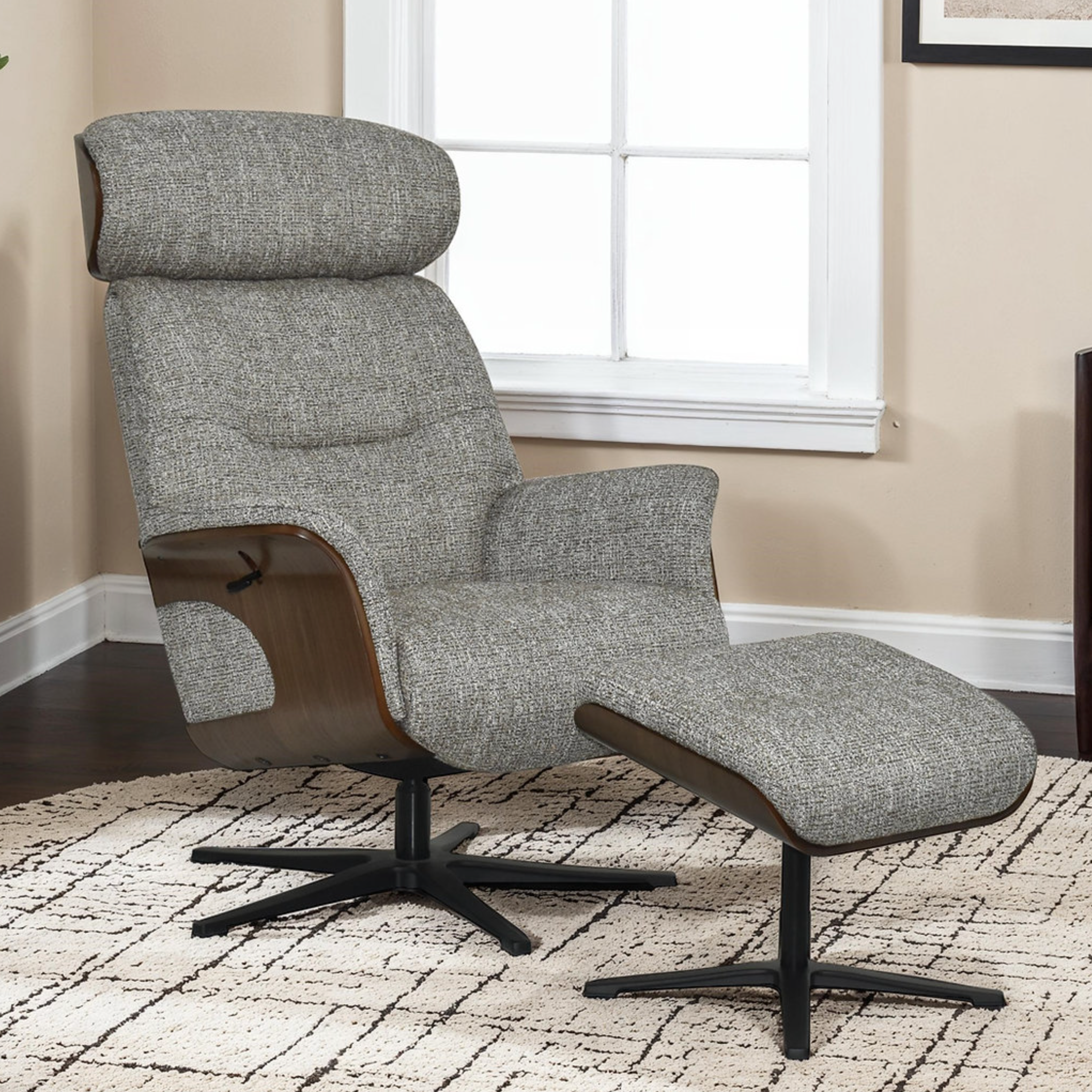 The Stoic Electric Swivel Chair in Grey Fabric