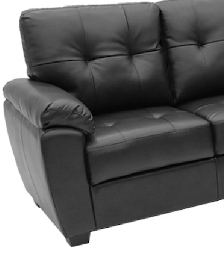 Brisbaine Corner Static Sofa Black Leather