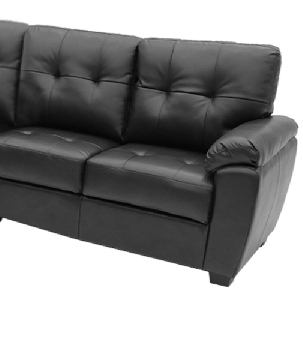 Brisbaine Corner Static Sofa Black Leather