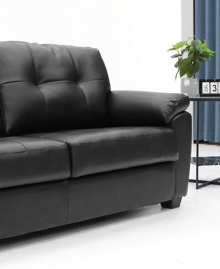 Brisbaine Corner Static Sofa Black Leather