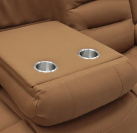 Ace 3 Seater and 2 Seater Power Recliner Caramel Fabric