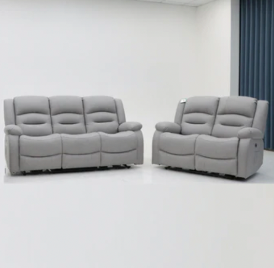 Ace 3 Seater and 2 Seater Static Light Grey Fabric