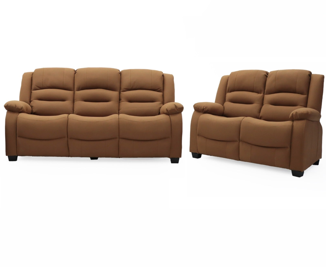 Ace 3 Seater and 2 Seater Static Caramel Fabric