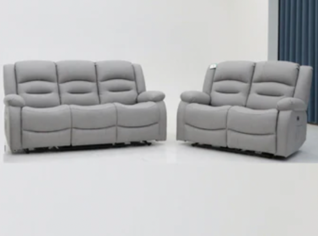 Ace 3 Seater and 2 Seater Static Light Grey Fabric