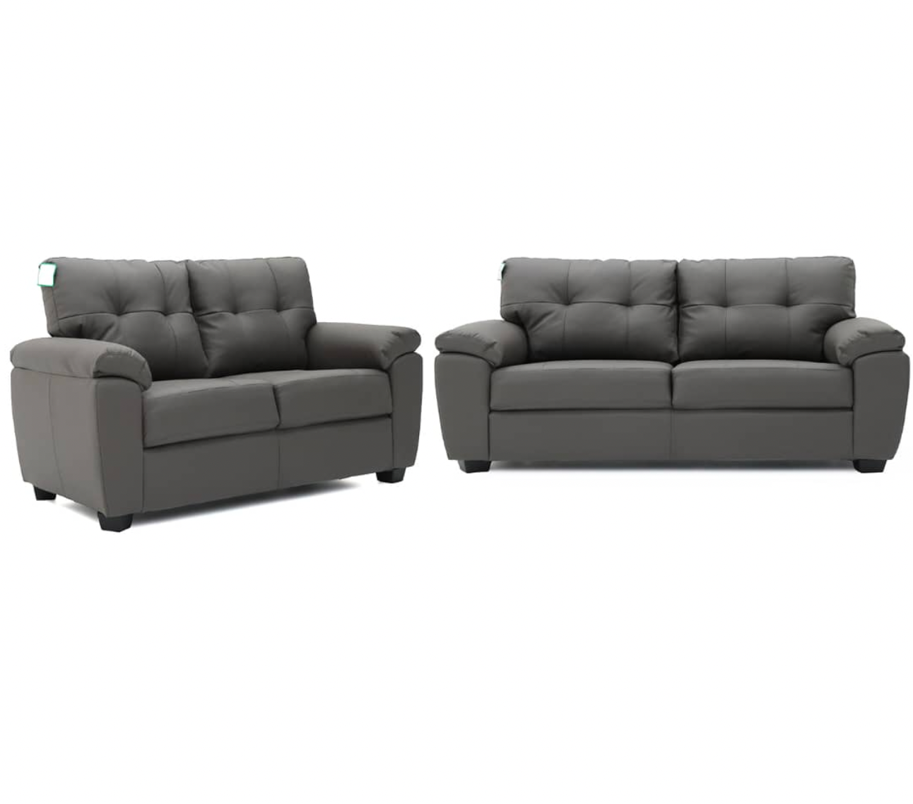 Brisbaine 3 Seater and 2 Seater Static Grey Leather