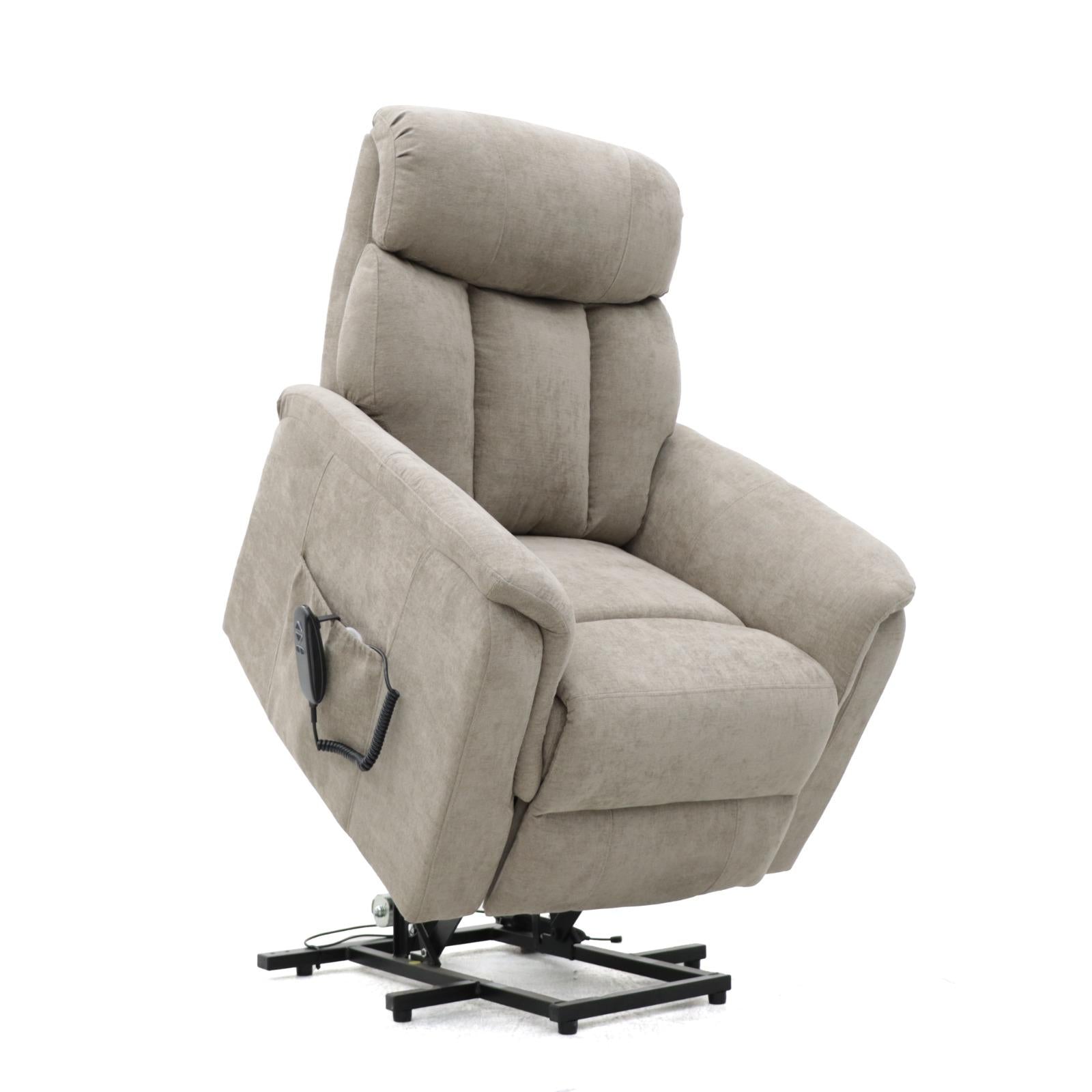 The Rye Dual Motor Lift & Rise Recliner Beige Fabric