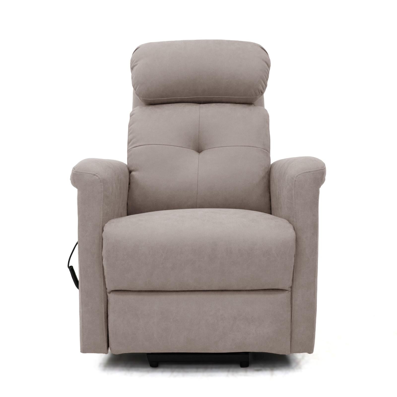 Cecil Single Motor Lift & Rise Chair Brown Fabric