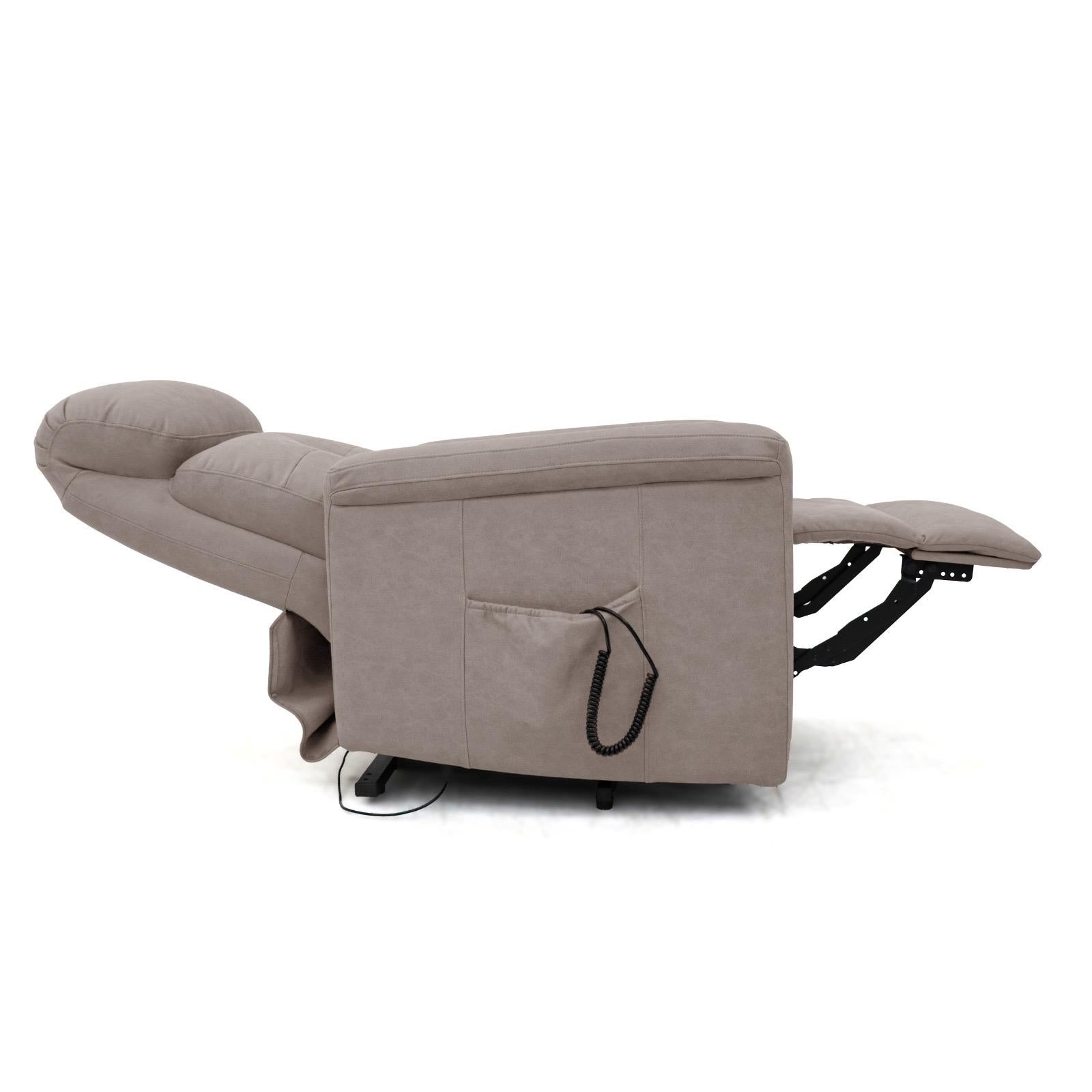 Cecil Single Motor Lift & Rise Chair Brown Fabric