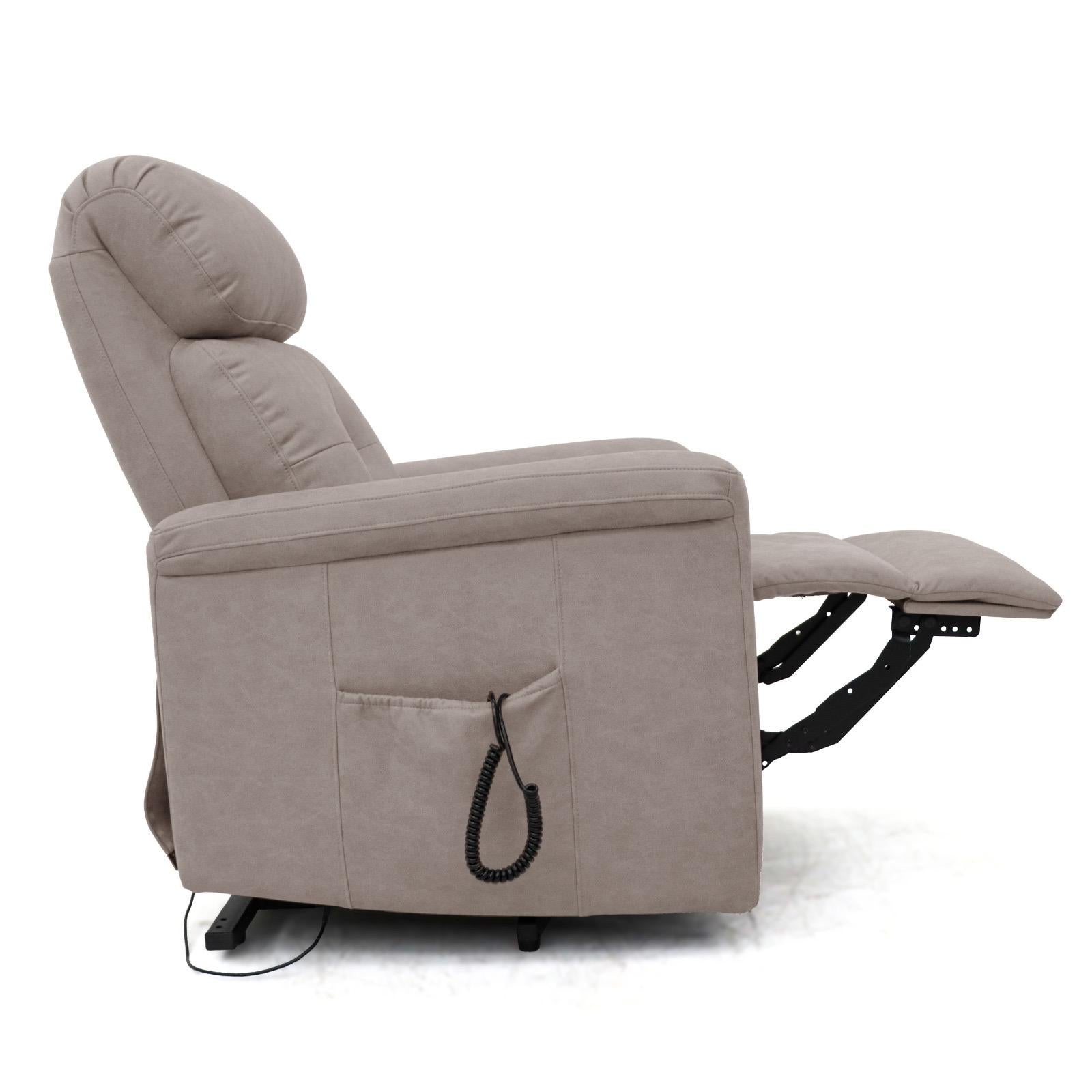 Cecil Single Motor Lift & Rise Chair Brown Fabric