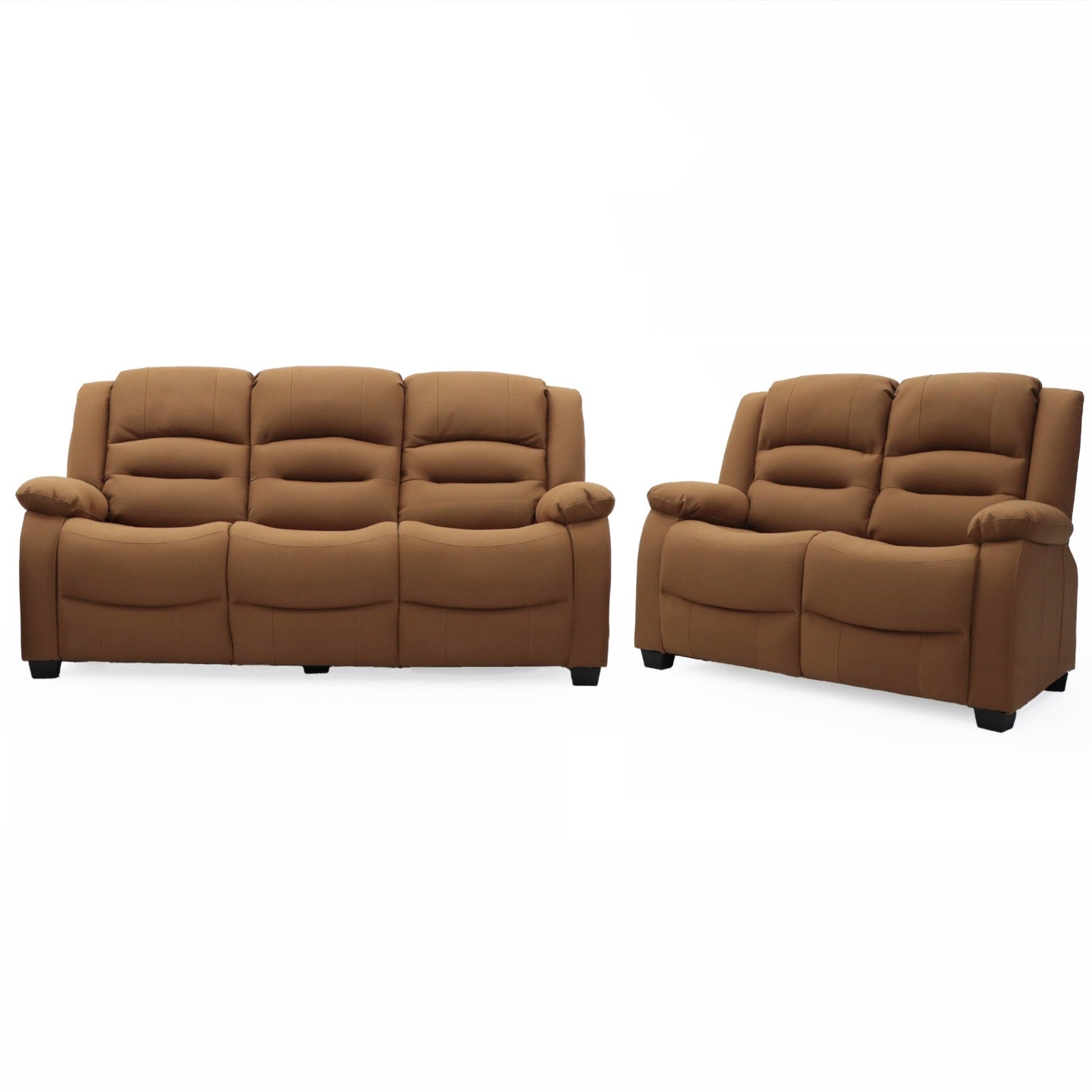 Ace 3 Seater and 2 Seater Static Caramel Fabric