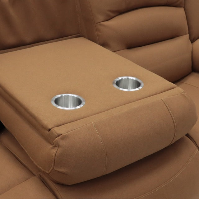 Ace 3 Seater Power Recliner Caramel Fabric