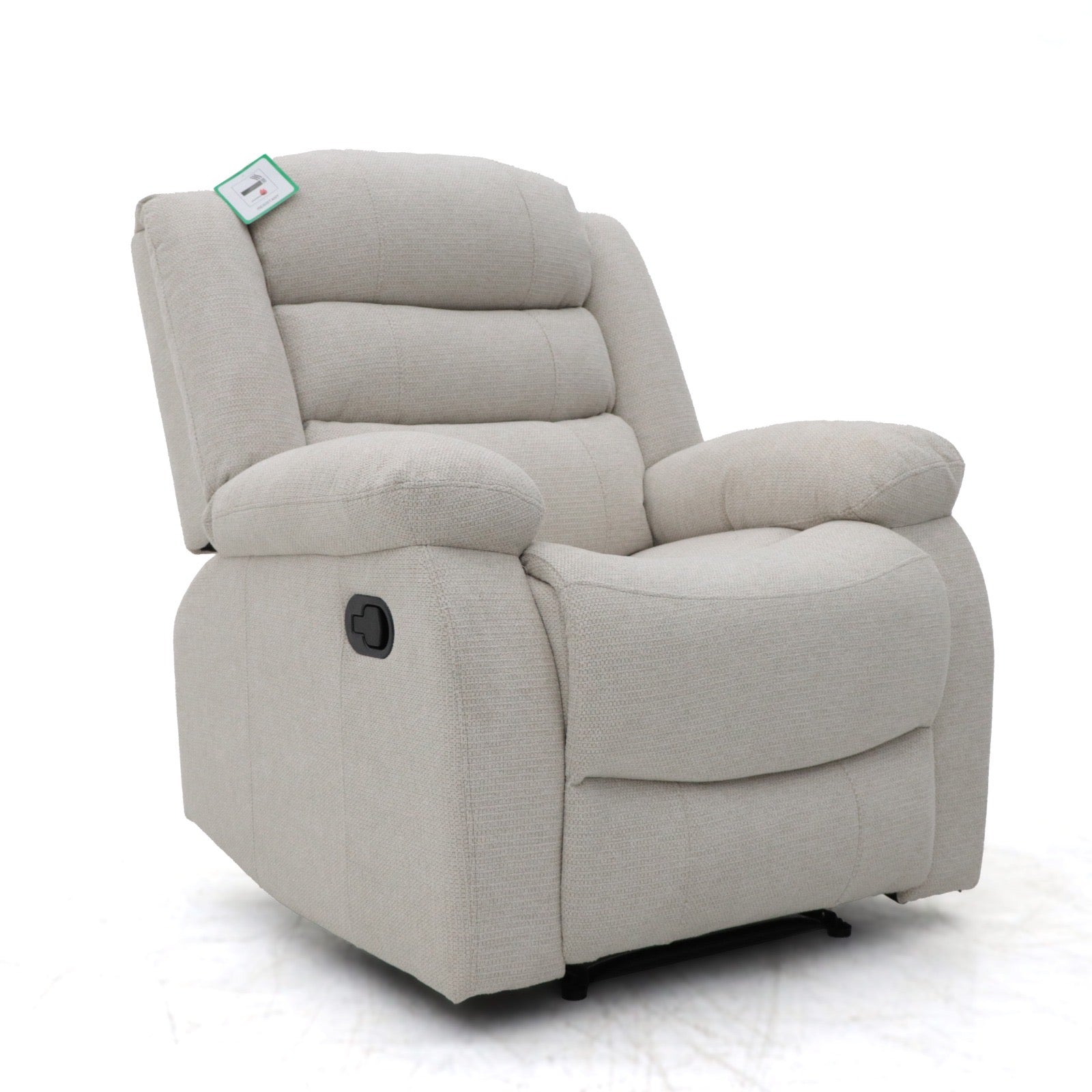 Augusta 3 Seater and 2 Chairs  Manual Recliner Beige Fabric