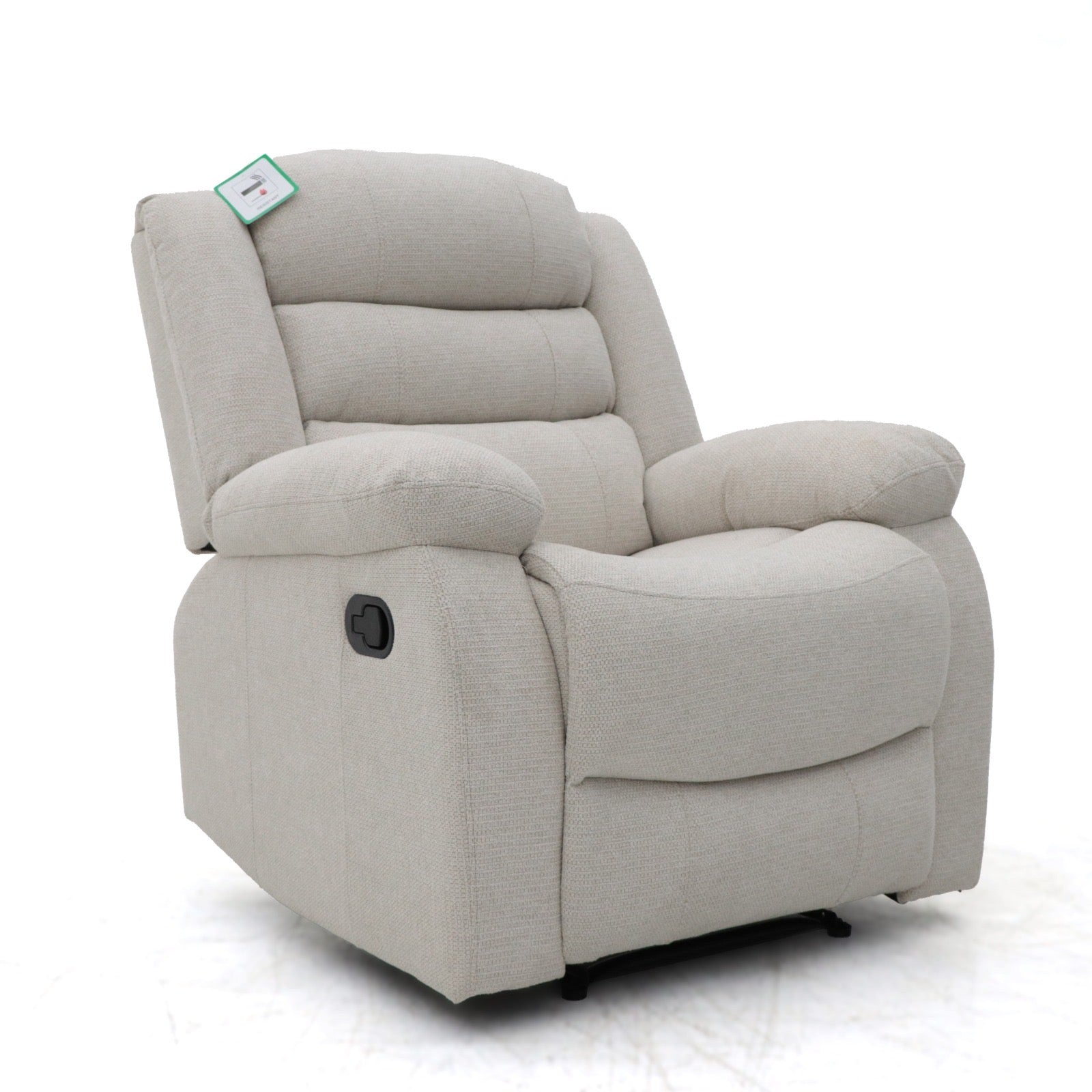 Augusta 3 Seater and 2 Chairs Manual Recliner Beige Fabric