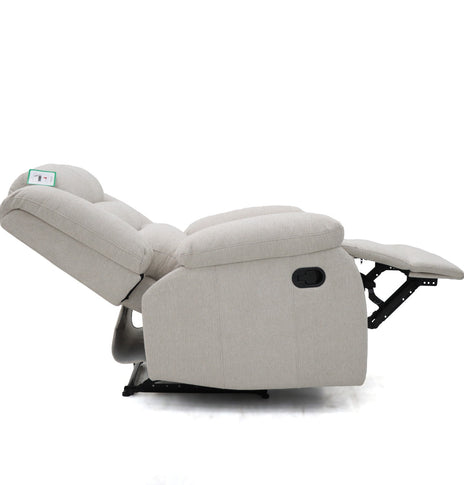 Augusta Manual Recliner Chair Beige Fabric