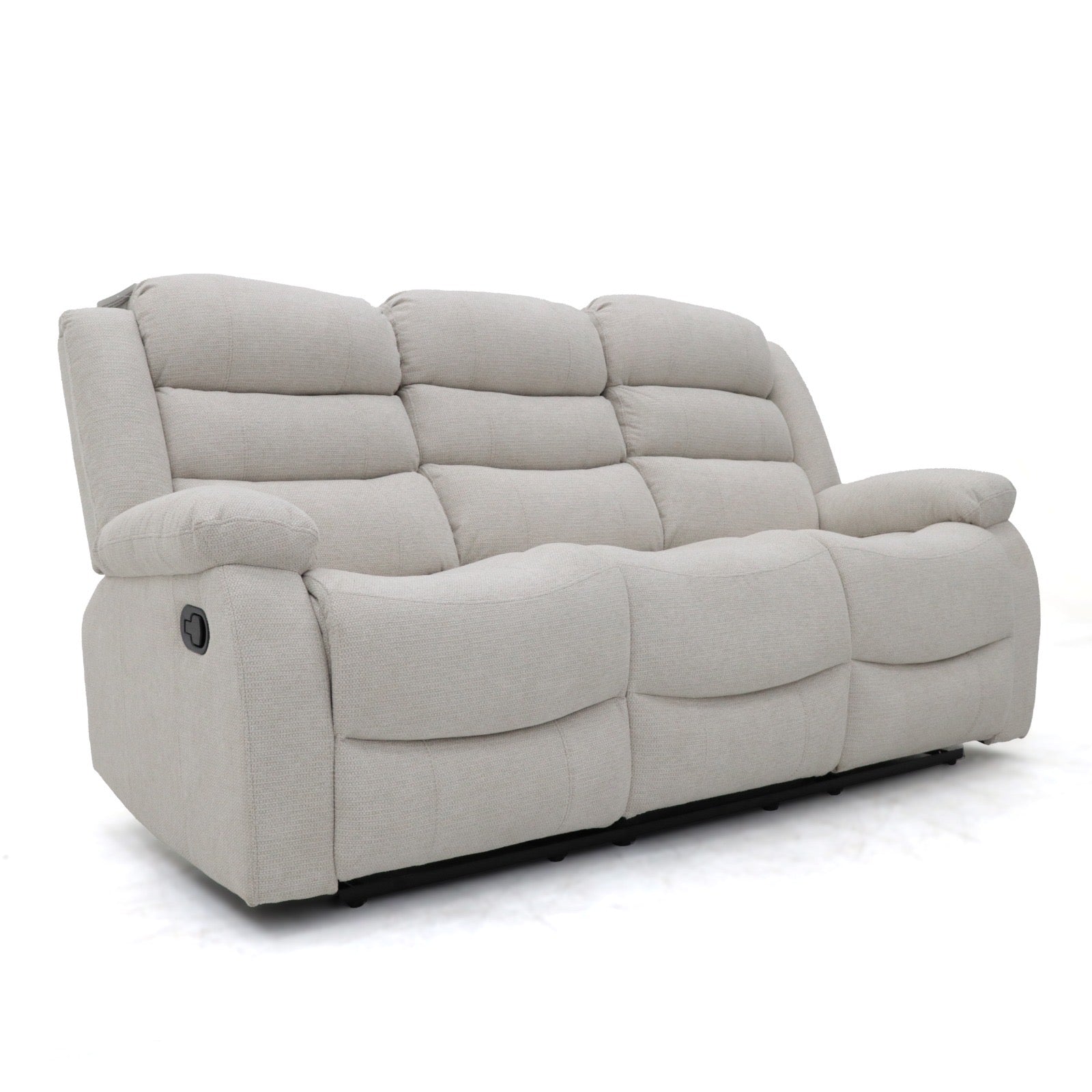 Augusta 3 Seater Manual Recliner Beige Fabric