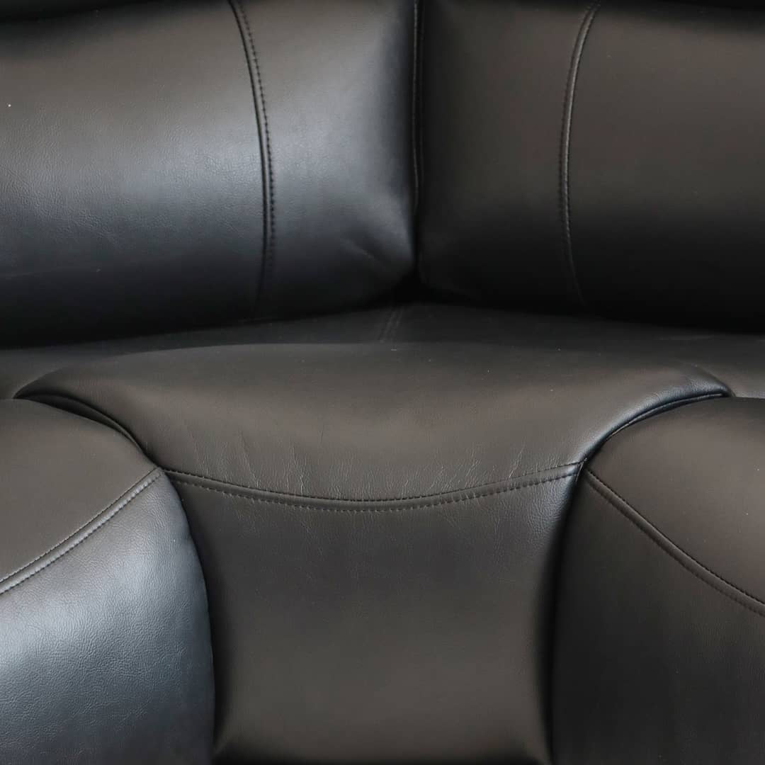 Augusta 2 Corner 2 Manual Recliner Black Leather