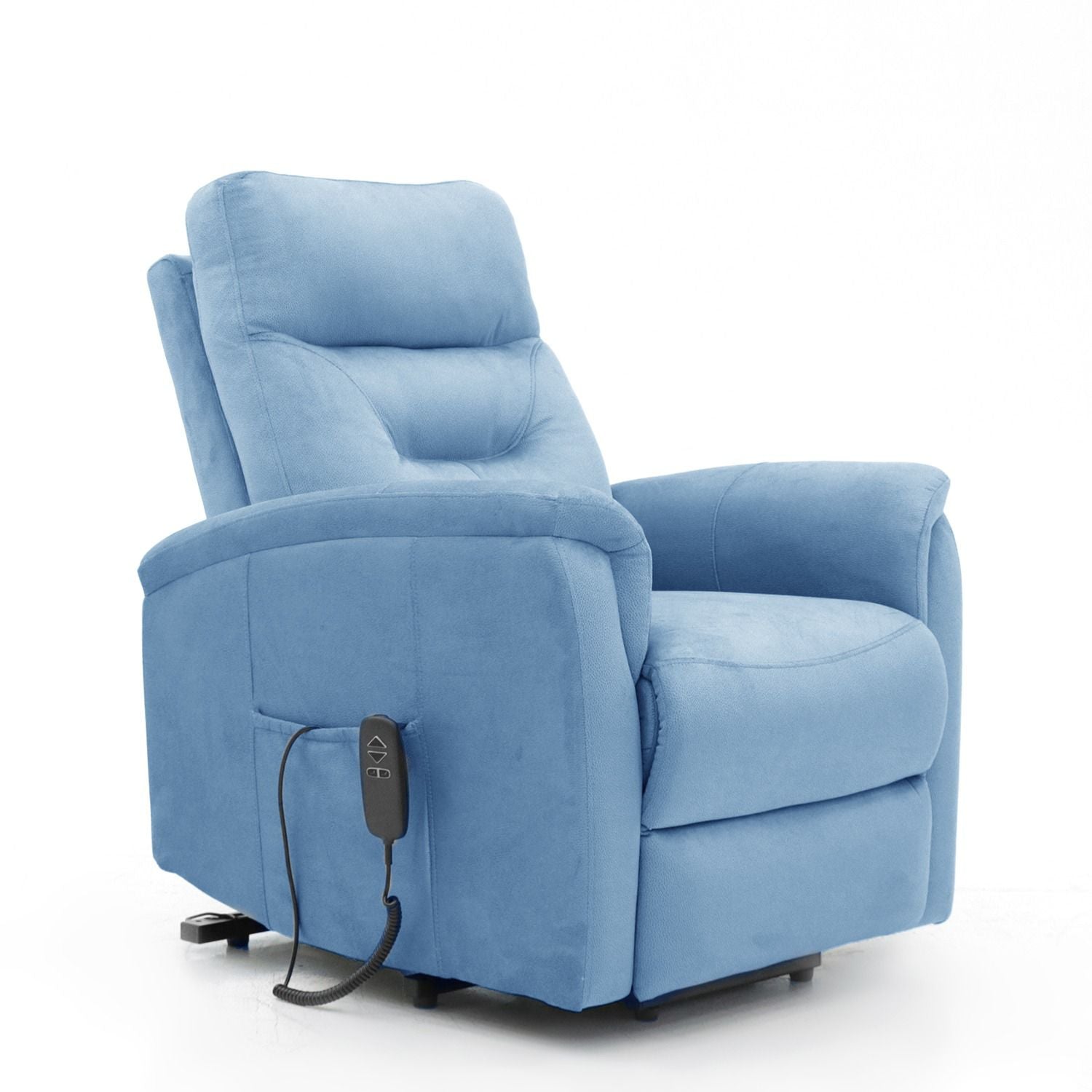 Freya Dual Motor Lift & Rise Chair Blue Fabric