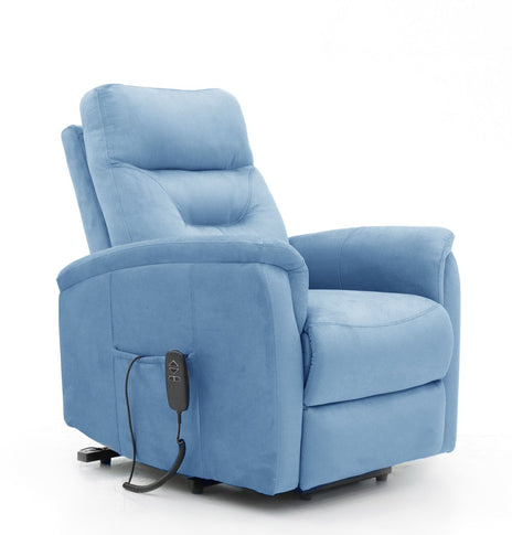 Freya Dual Motor Lift & Rise Chair Blue Fabric