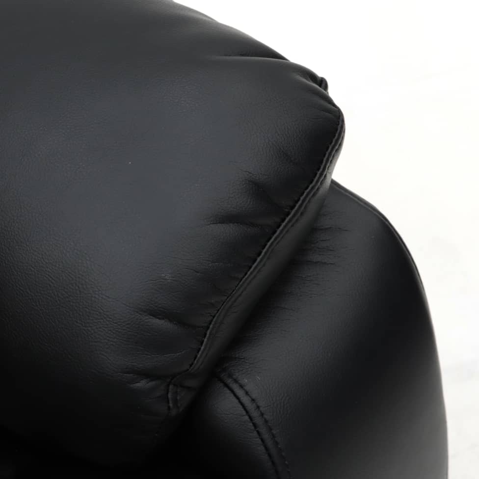Darwin 3 Seater Manual Recliner Black Leather