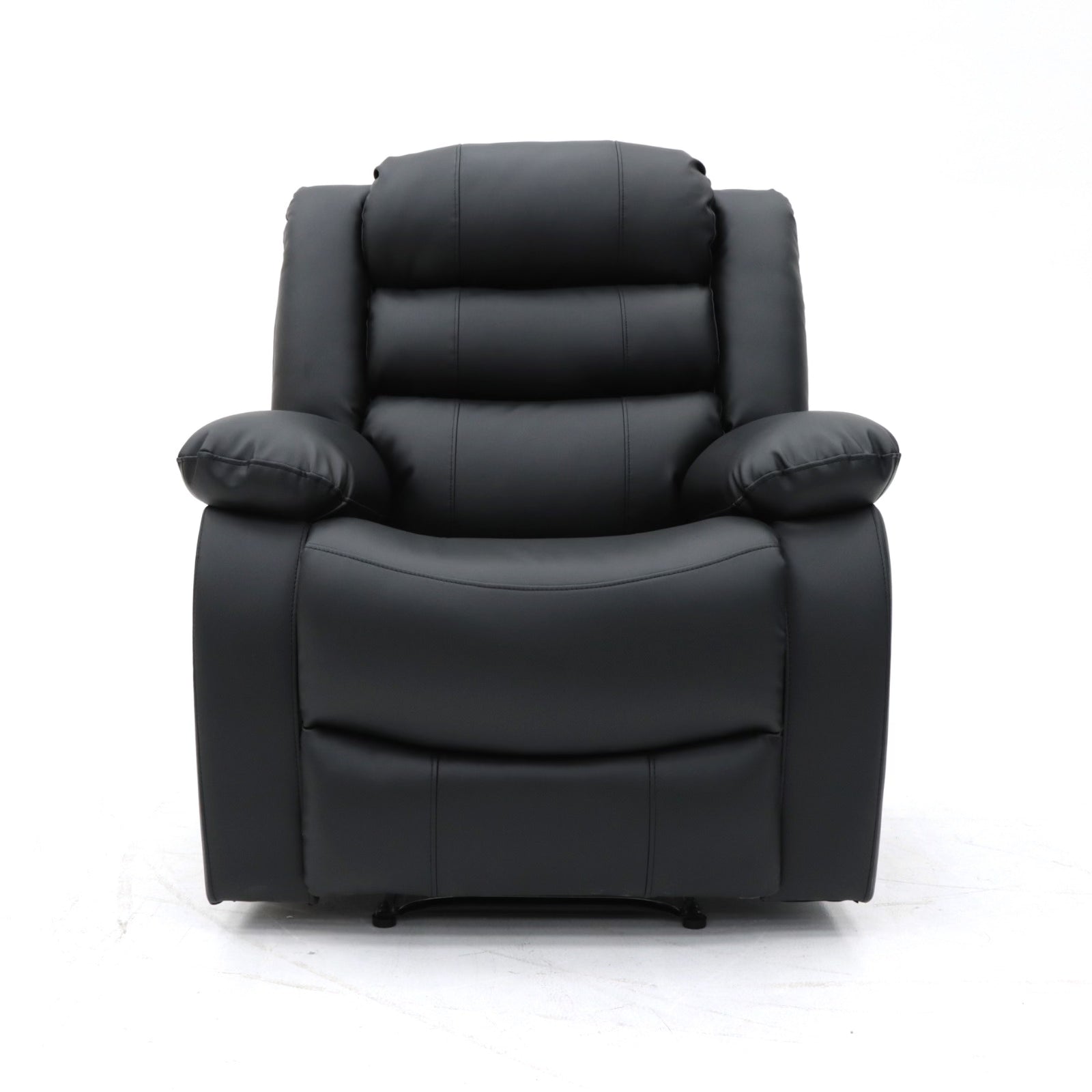 Augusta Manual Recliner Chair Black Leather
