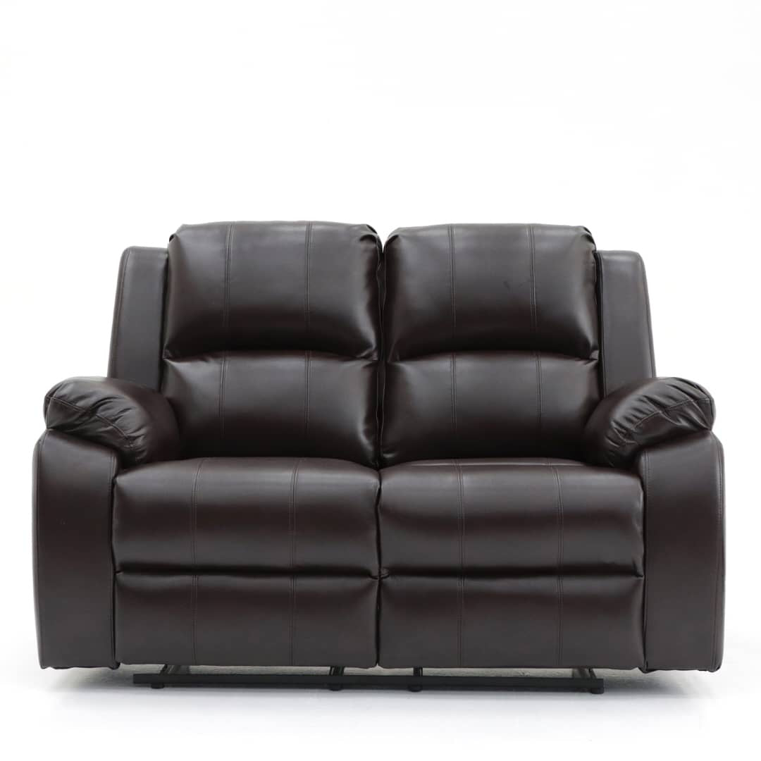 Darwin 2 Seater Manual Recliner Brown Leather