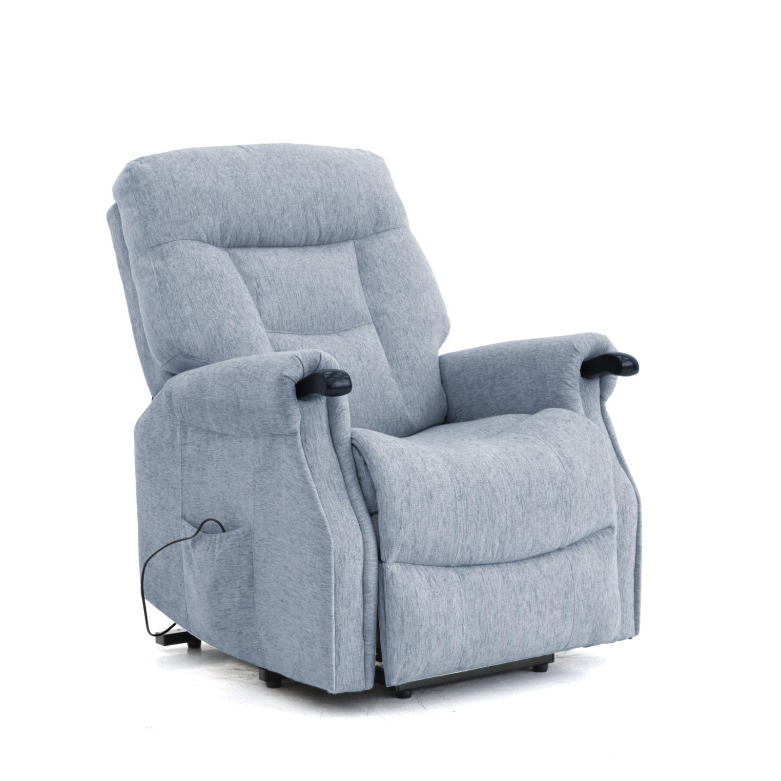 Henry Quad Four Motor Lift & Rise Chair Grey Fabric