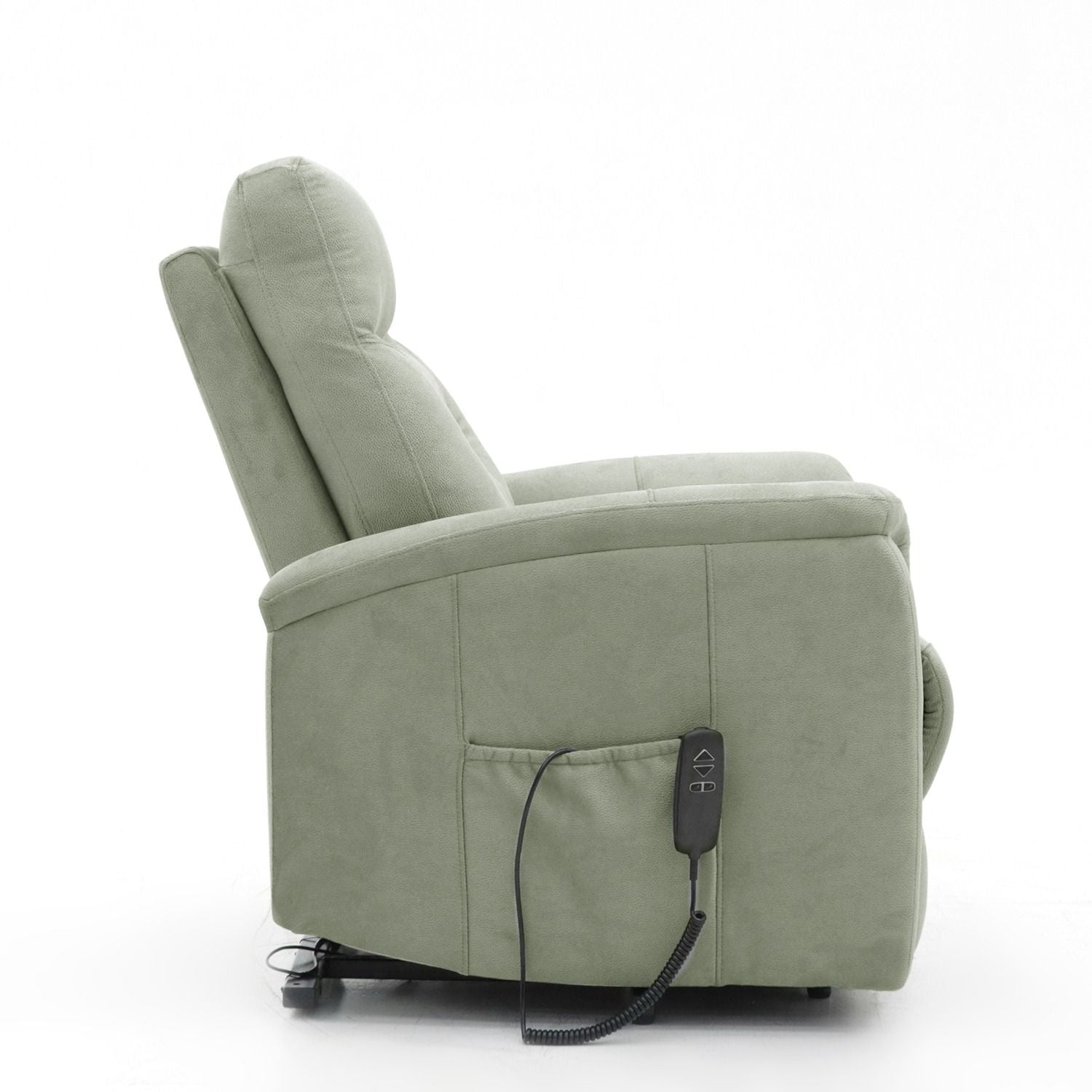 Freya Dual Motor Lift & Rise Chair Green Moss Fabric