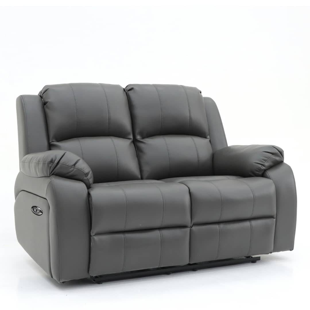 Darwin 2 Seater Manual Recliner Grey Leather